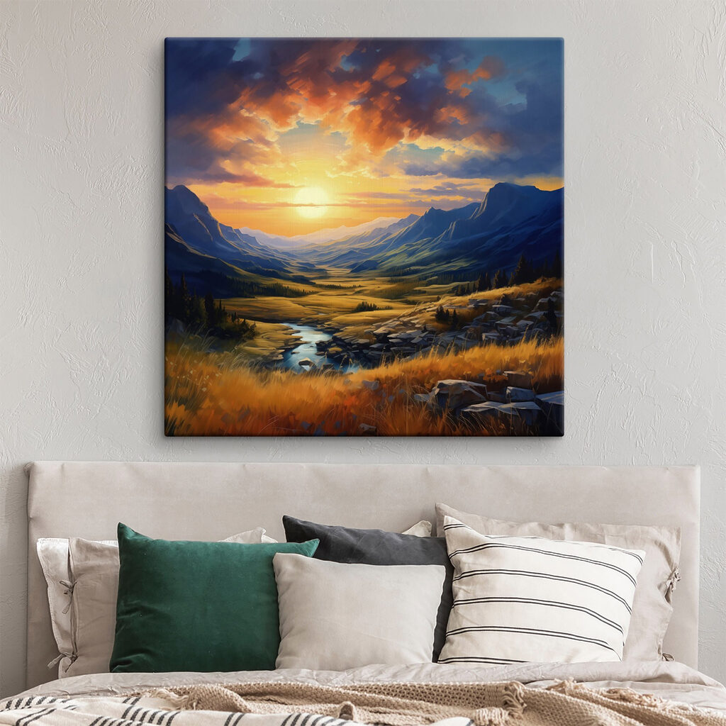 Landscape with a river and mountains Landscape with a river and mountains