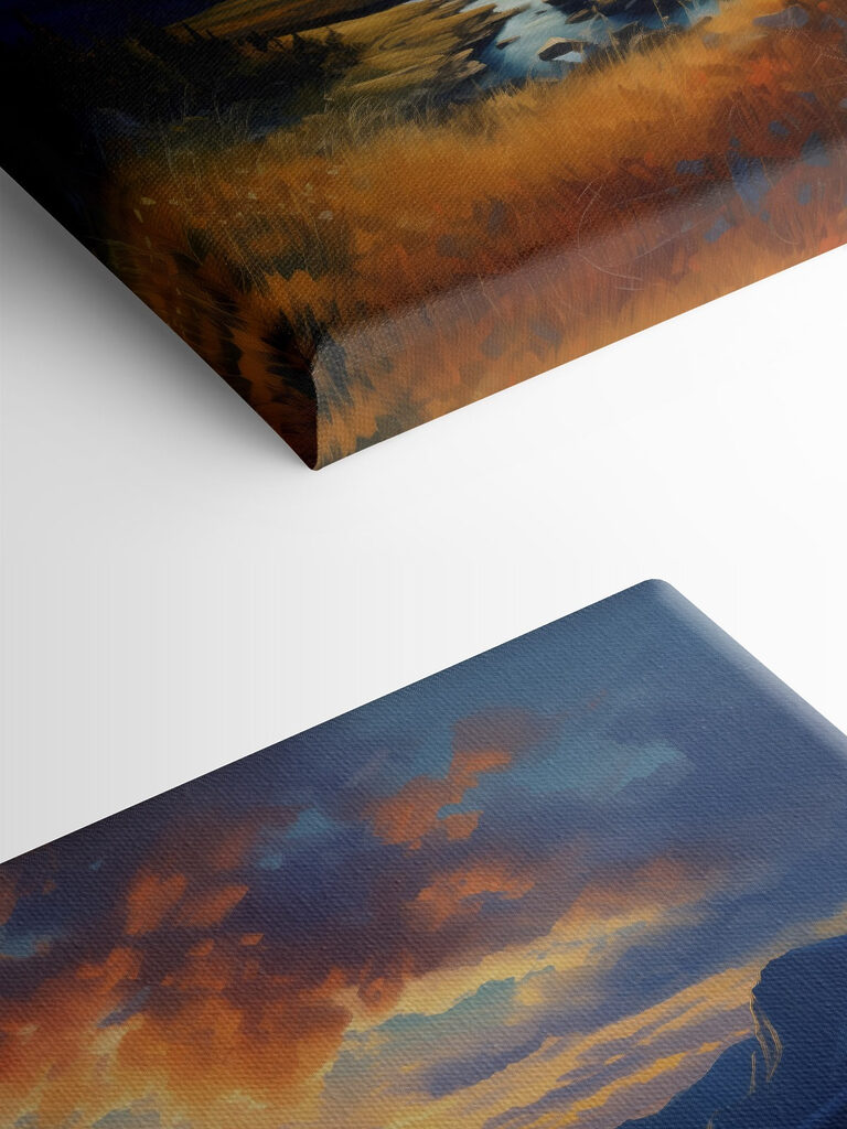 Landscape with a river and mountains Landscape with a river and mountains