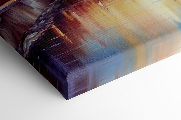 Bridge over a river with a building in the background