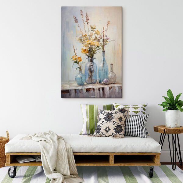 Painting of flowers in vases Painting of flowers in vases