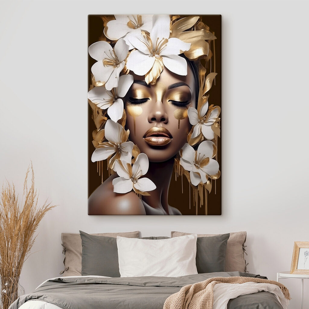 Ethereal beauty adorned with blossoms