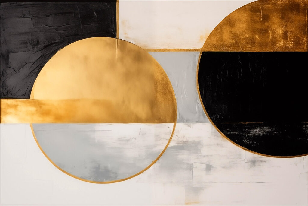 Abstract circles in contrasting colors