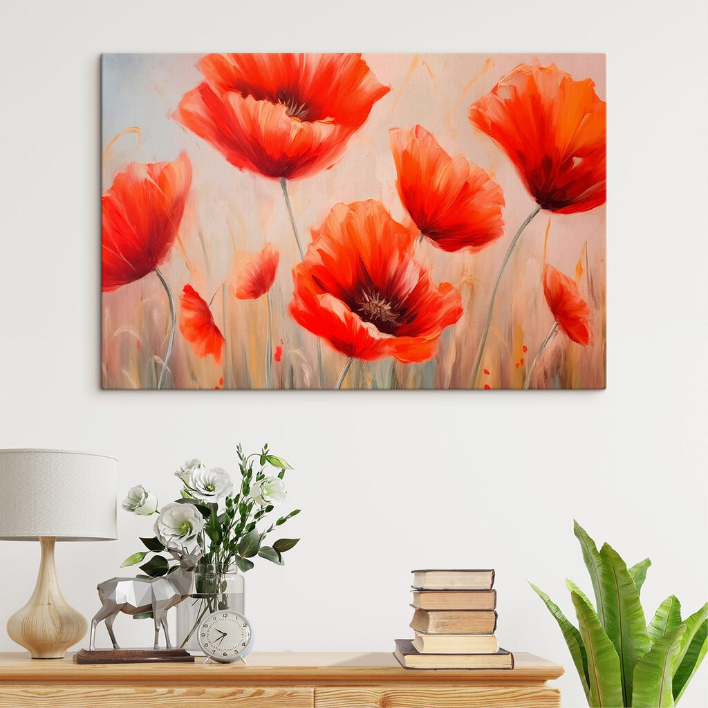 Painting of red flowers