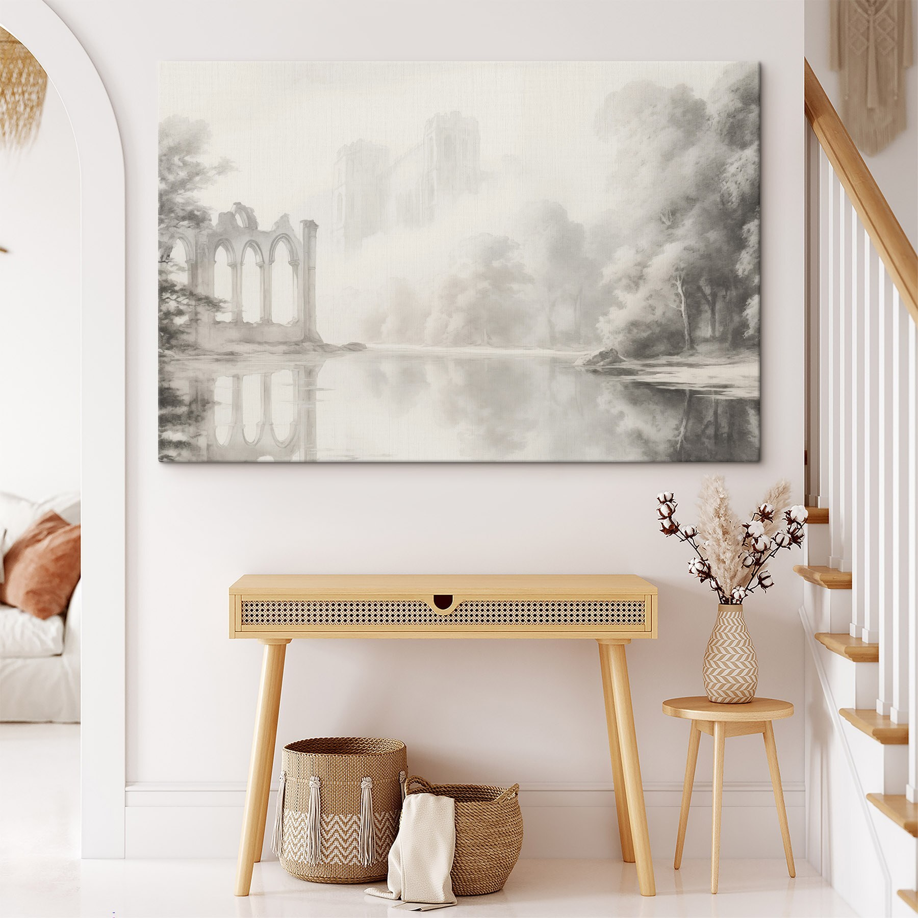 Water body with a castle in the background Water body with a castle in the background