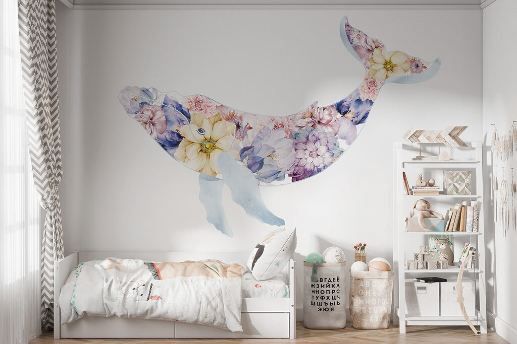 Whale with flowers on it Whale with flowers on it