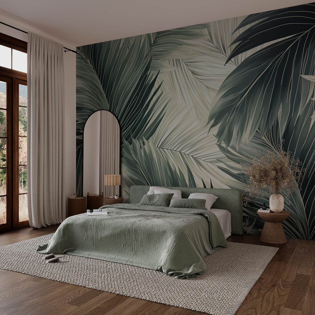 Lush green leaves in soft hues