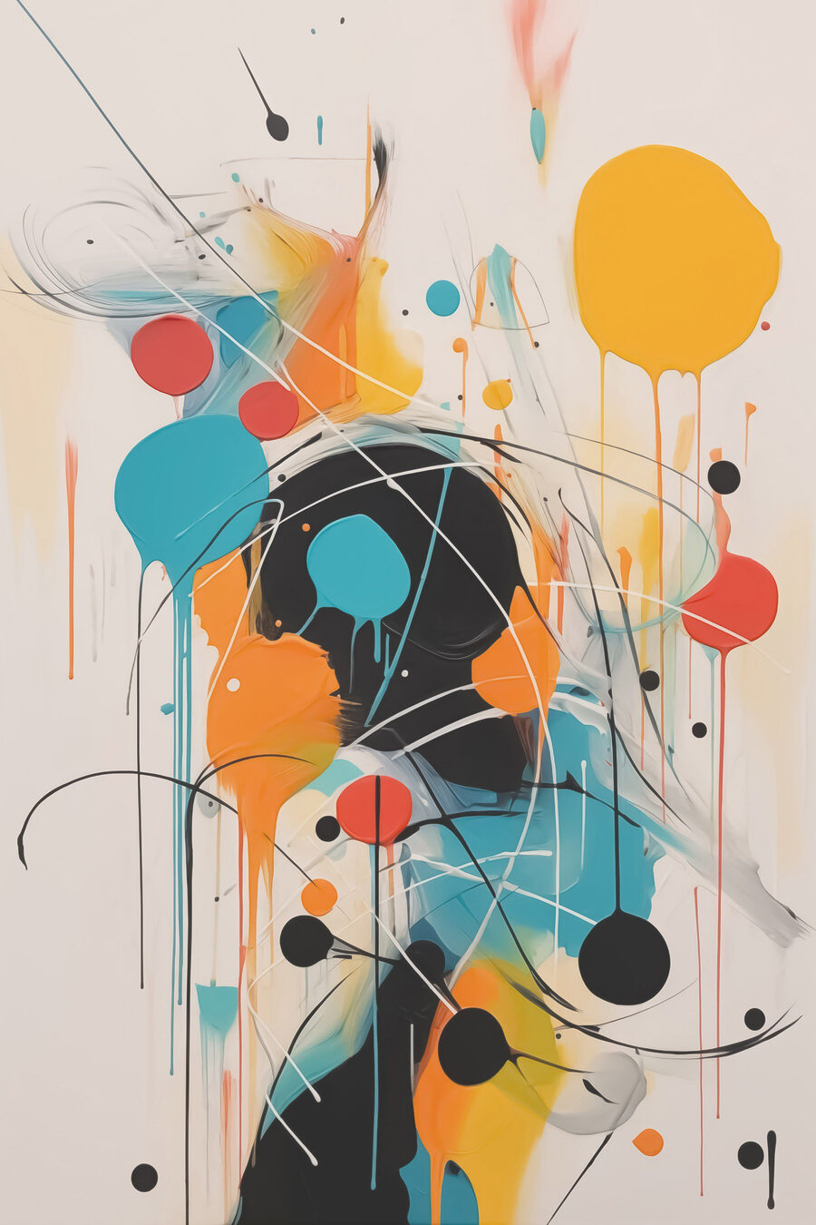 Painting of colorful circles and lines Painting of colorful circles and lines
