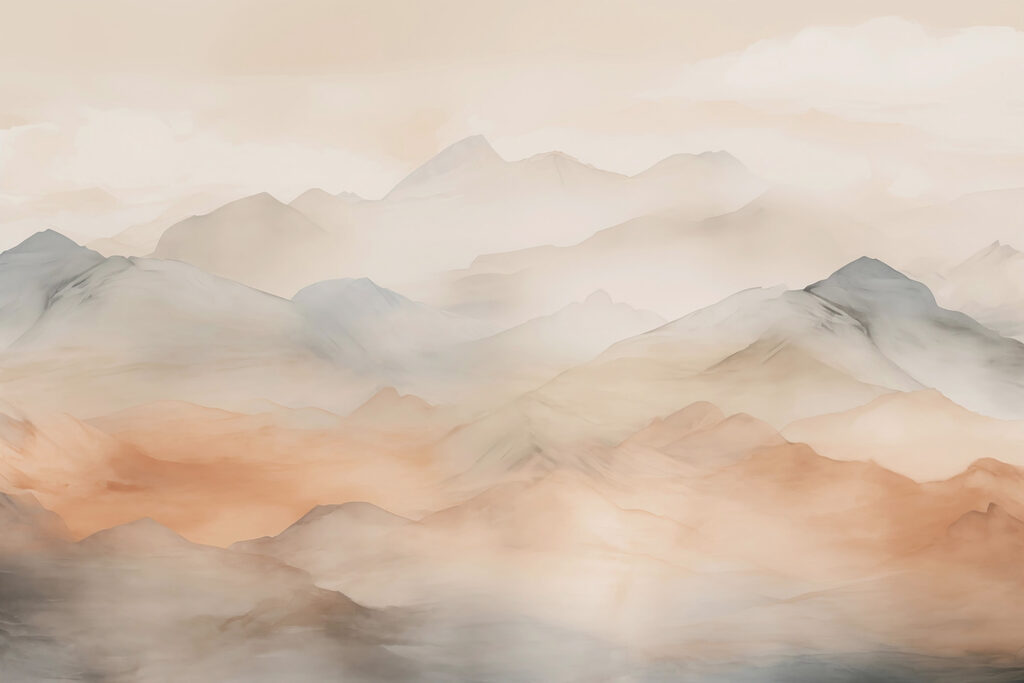 Foggy mountain range