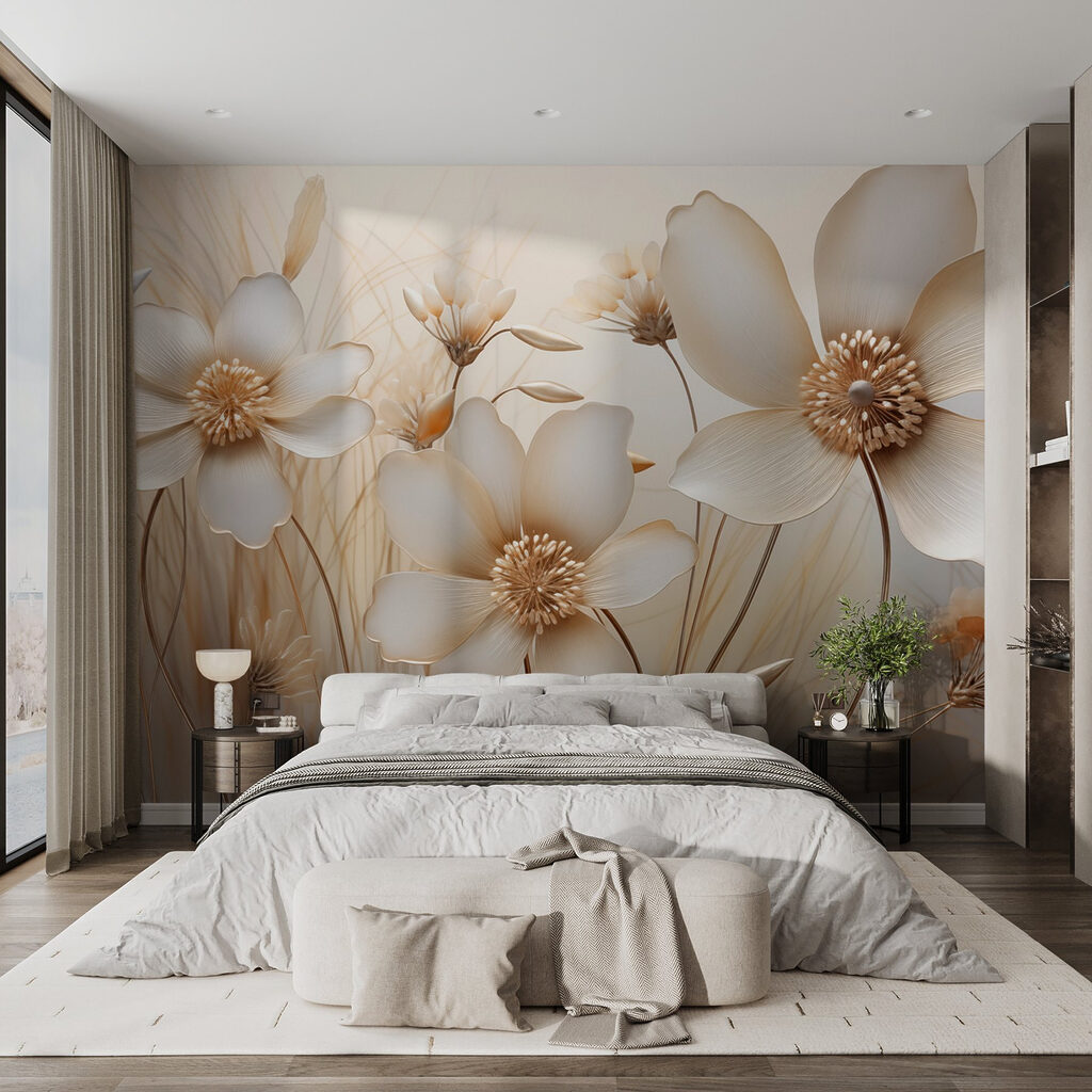 Delicate flowers in soft hues