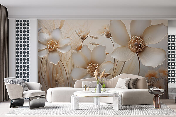 Delicate flowers in soft hues