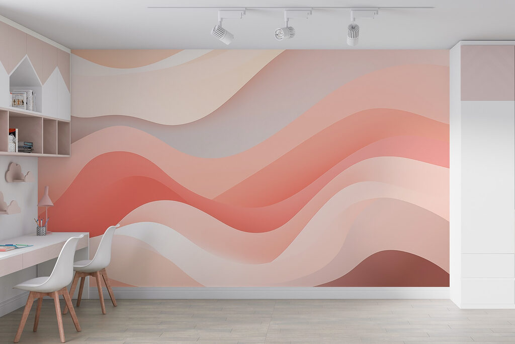 Pink and white wavy lines