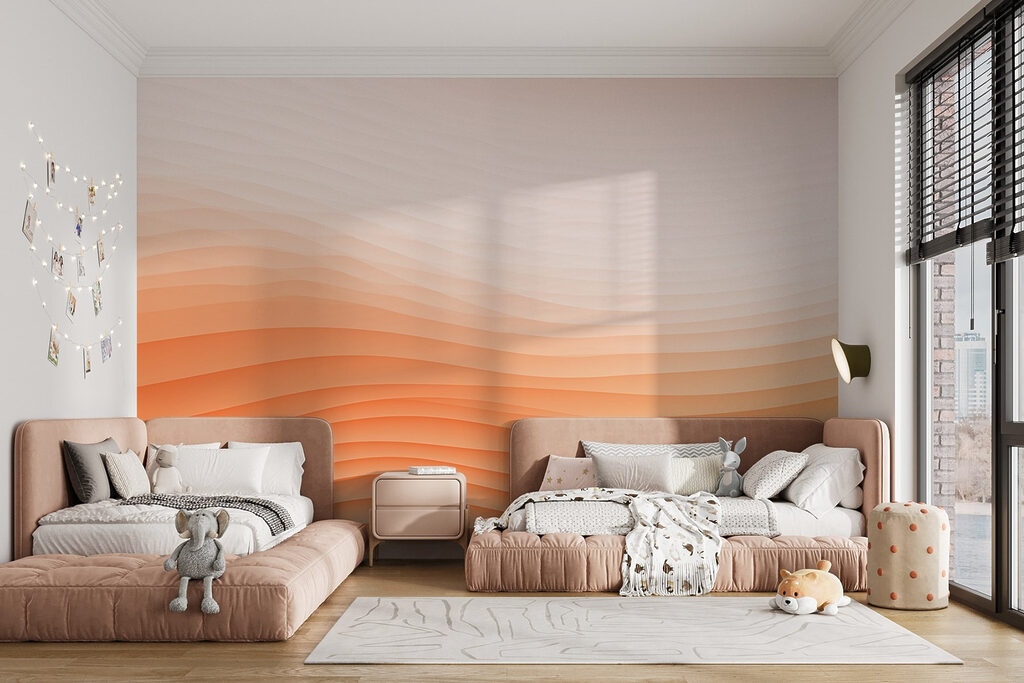 White and orange wavy lines White and orange wavy lines
