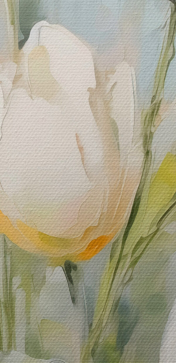 Painting of white tulips Painting of white tulips