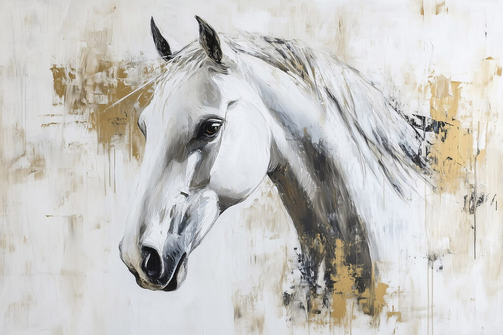 Painting of a white horse