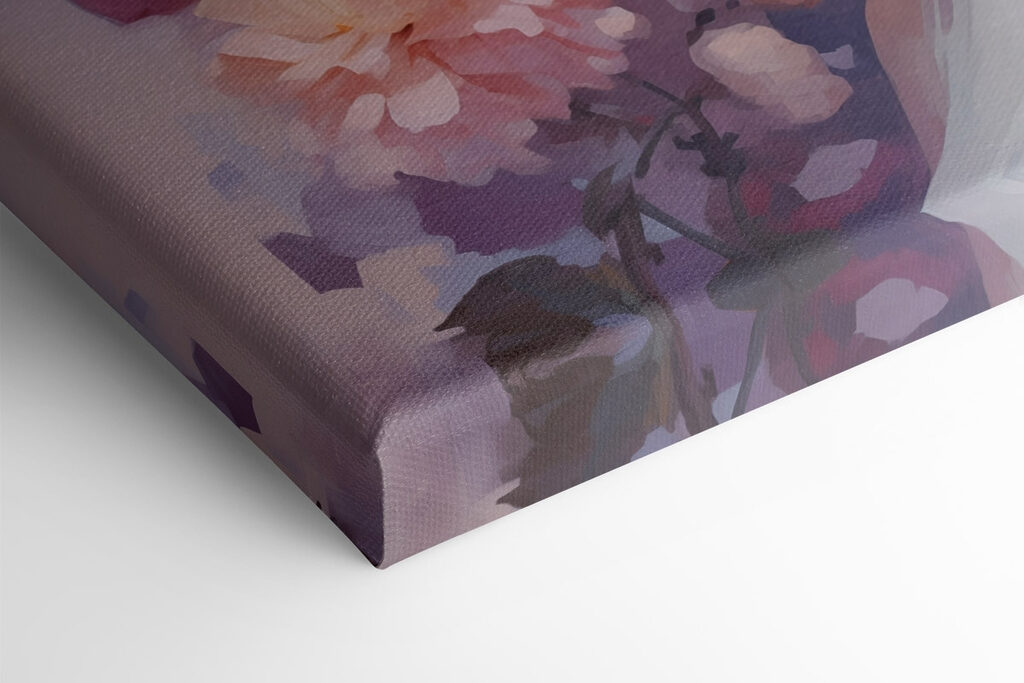 Woman with pink hair and pink flowers