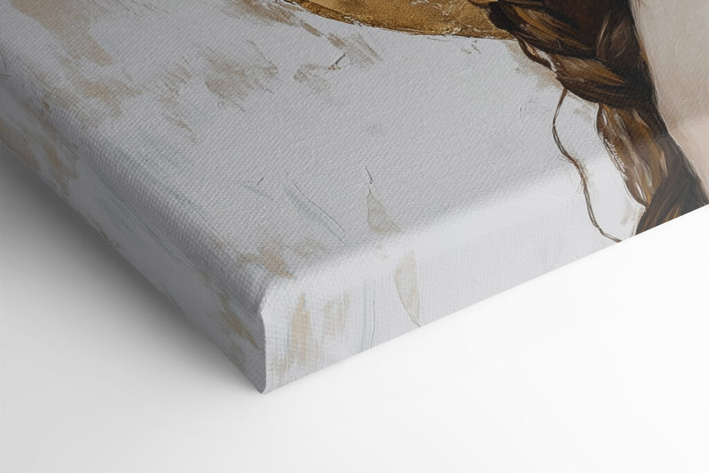 Painting of a woman with a blindfold