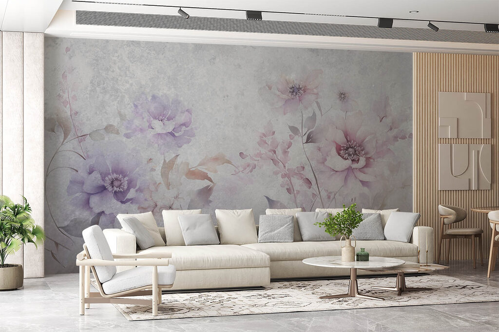 Painting of flowers on a white background