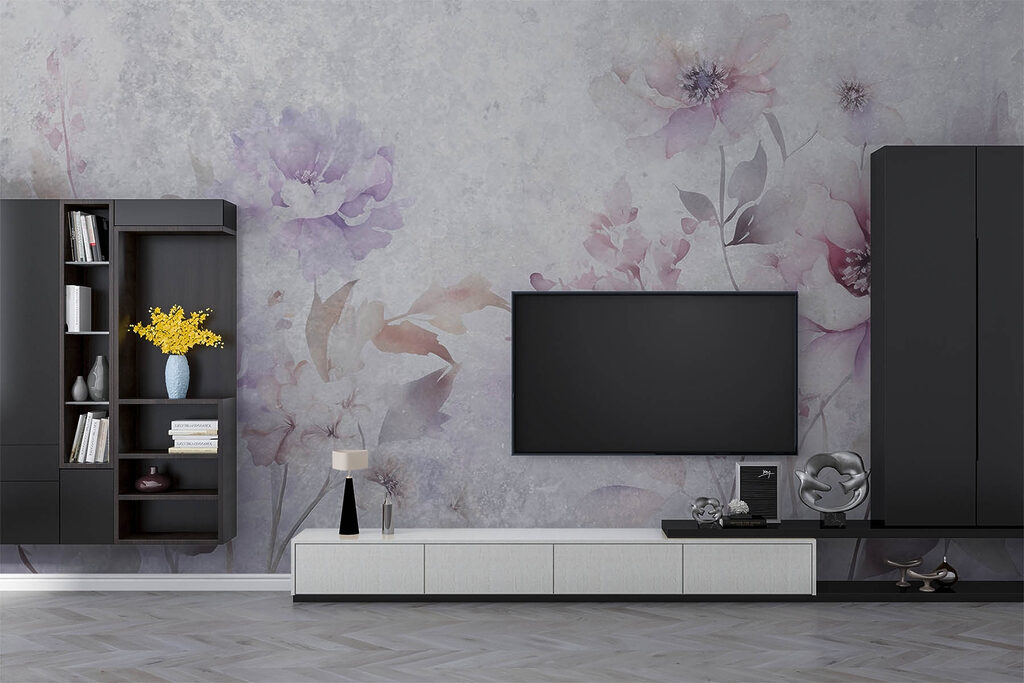 Painting of flowers on a white background