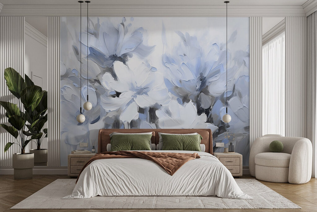 Painting of flowers on a white background