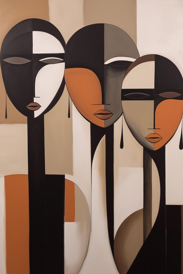 Group of people's faces painted on a wall Group of people's faces painted on a wall