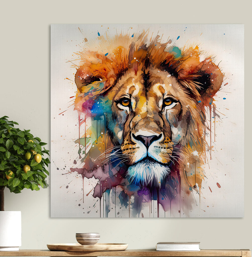 Lion painting of a face