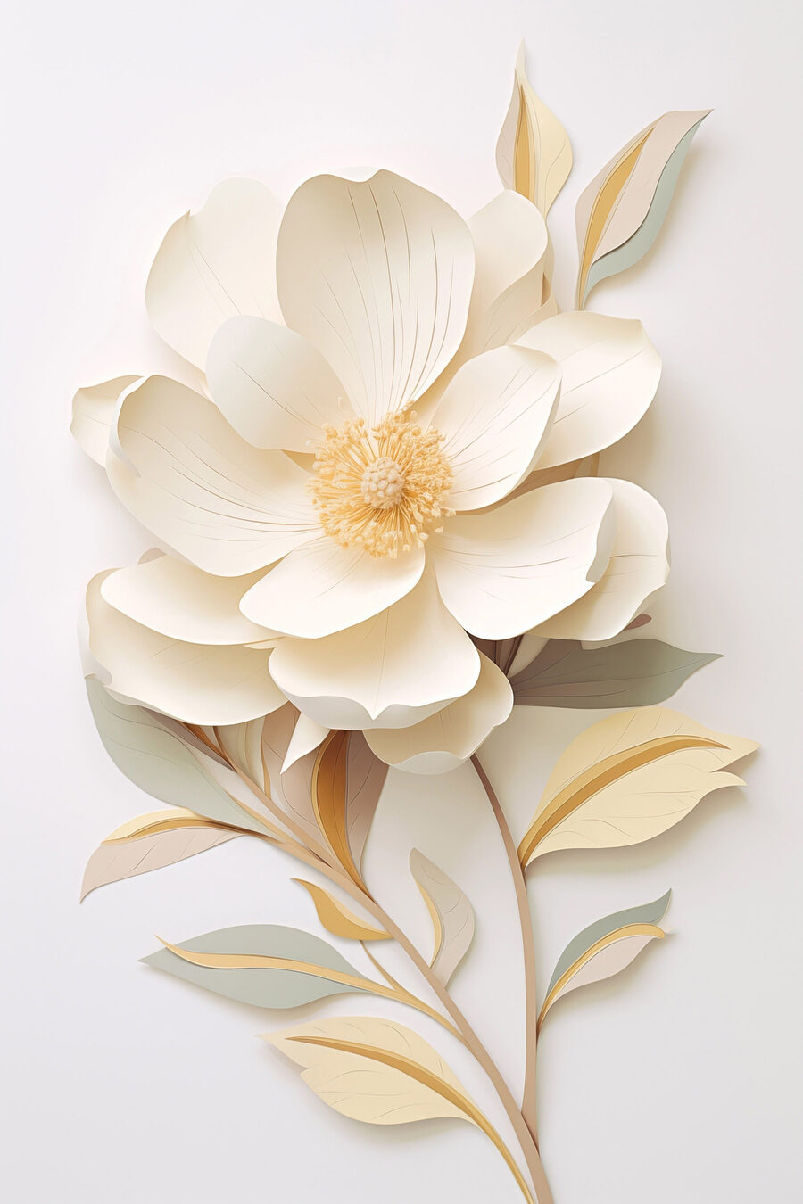 Paper flower with leaves Paper flower with leaves