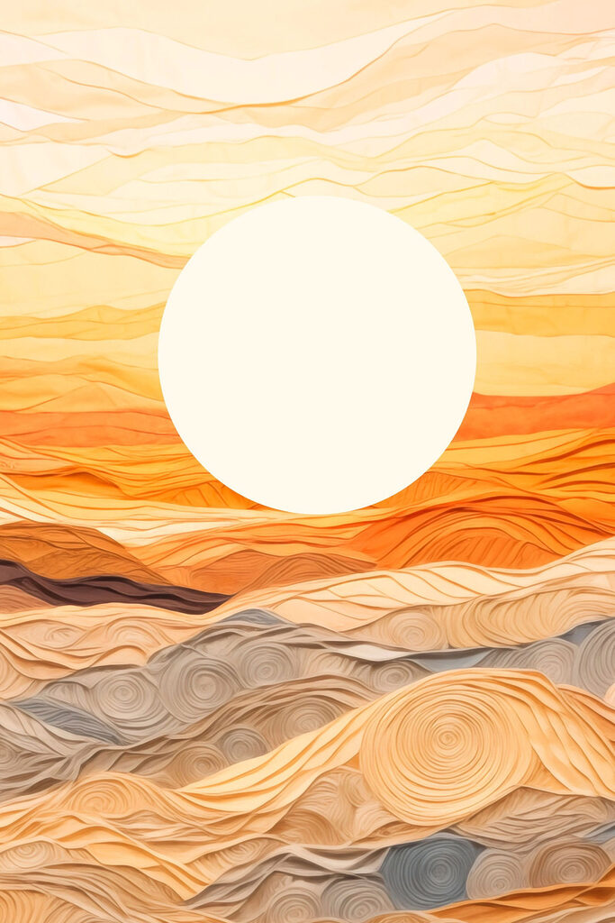 Sun over a desert