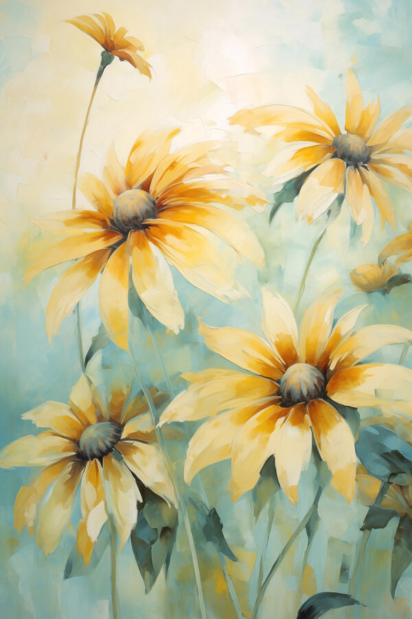Painting of yellow flowers Painting of yellow flowers