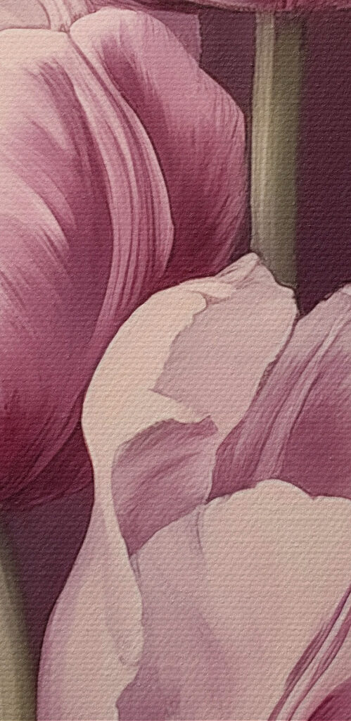 Painting of pink tulips