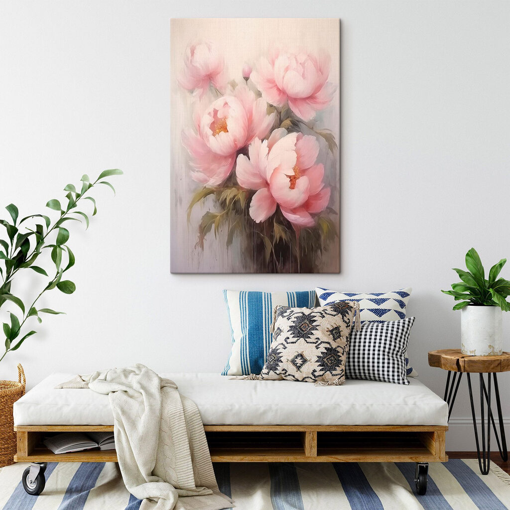 Painting of pink flowers