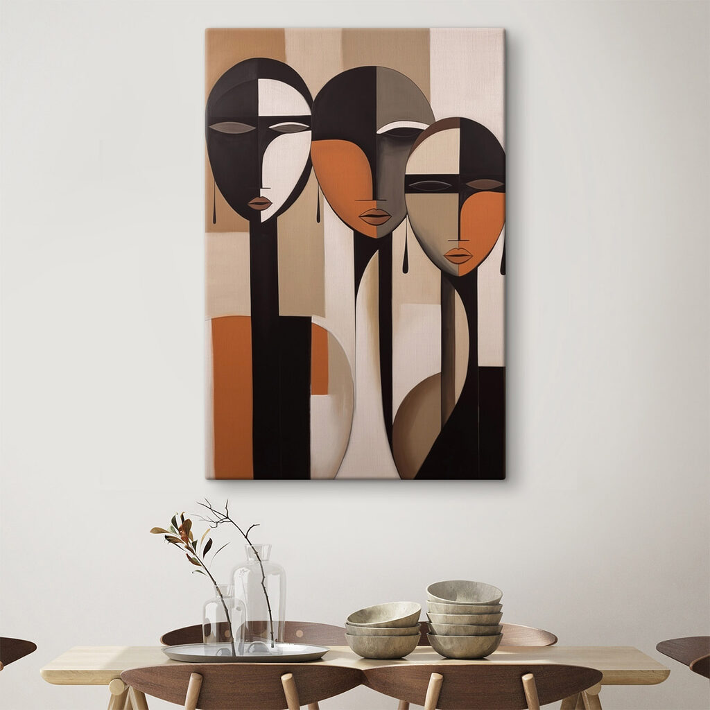 Group of people's faces painted on a wall Group of people's faces painted on a wall