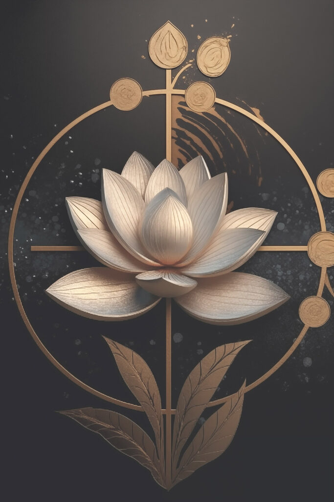 Tranquil flower amidst dark background Tranquil flower amidst dark background