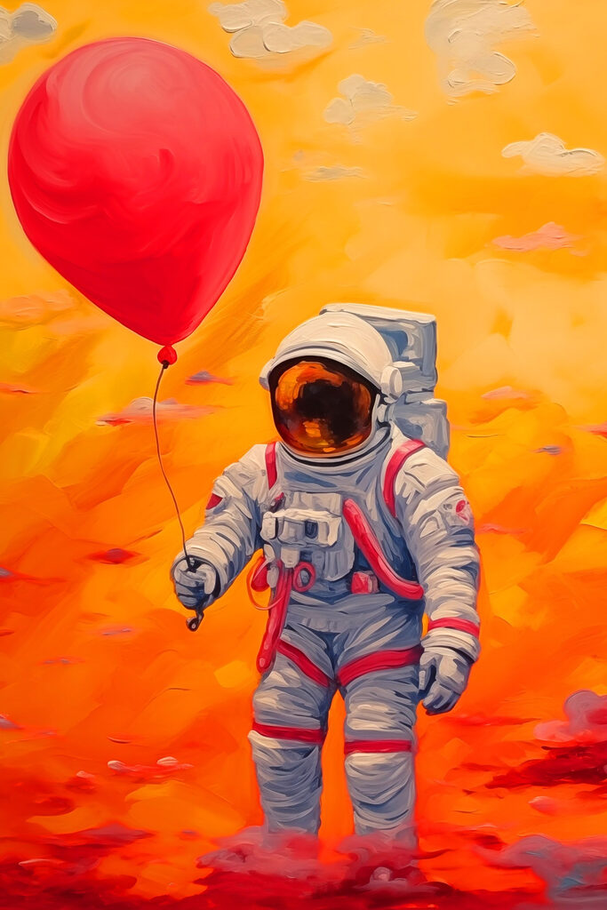 An astronaut holding a balloon An astronaut holding a balloon