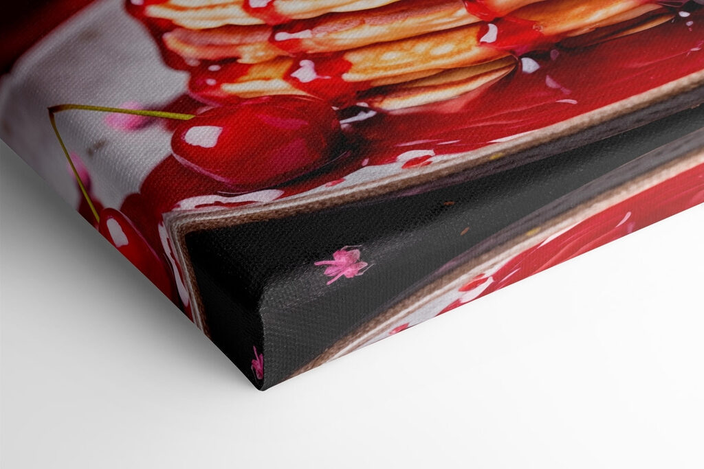 Stack of pancakes with cherry syrup on top Stack of pancakes with cherry syrup on top