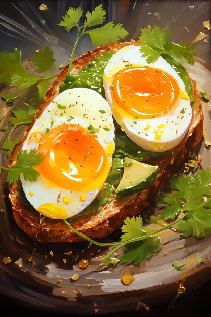 Breakfast delight on avocado toast Breakfast delight on avocado toast