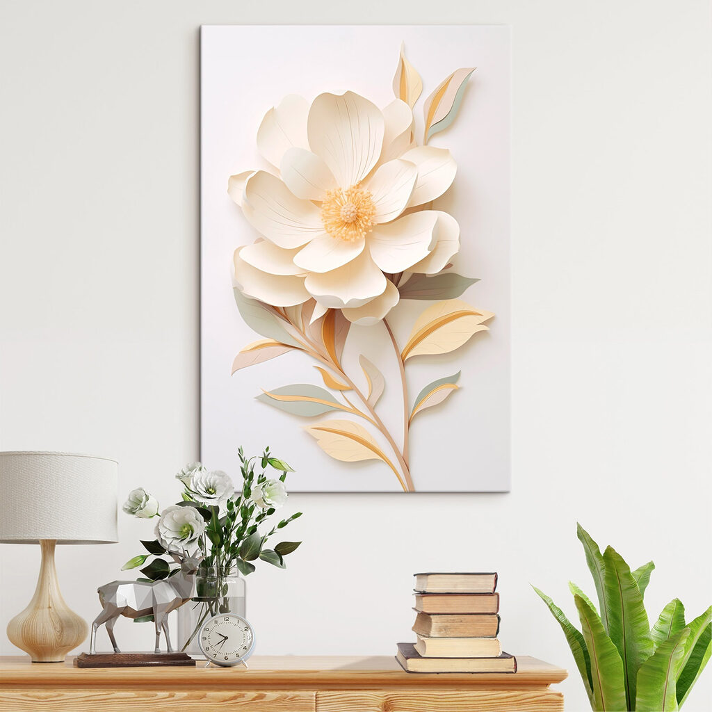 Paper flower with leaves Paper flower with leaves