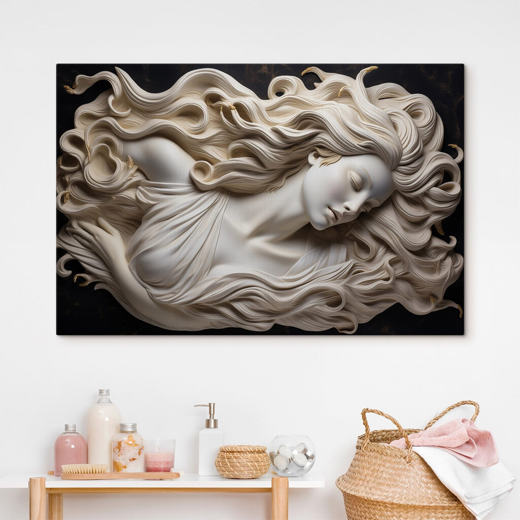 Statue of a woman with long hair