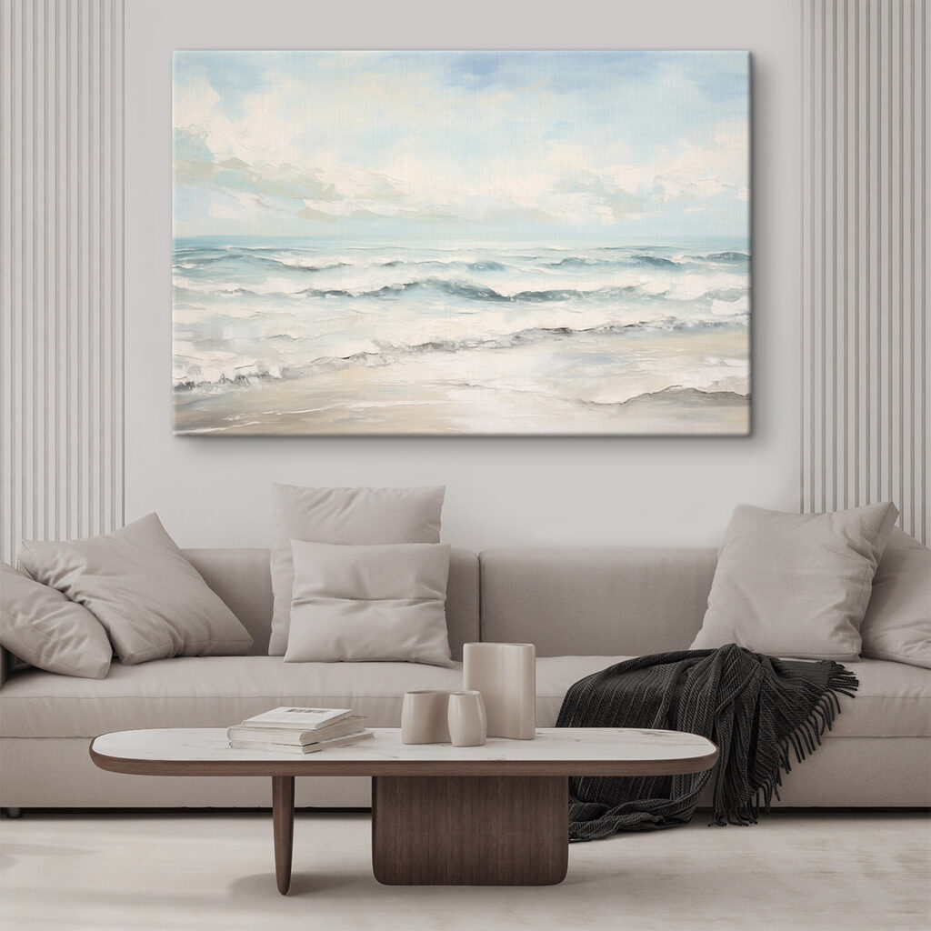Painting of waves on a beach Painting of waves on a beach