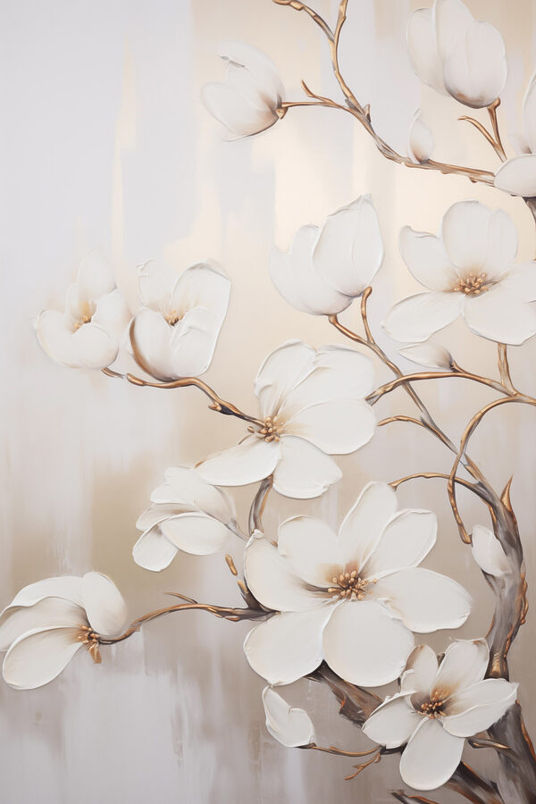 Painting of white flowers Painting of white flowers