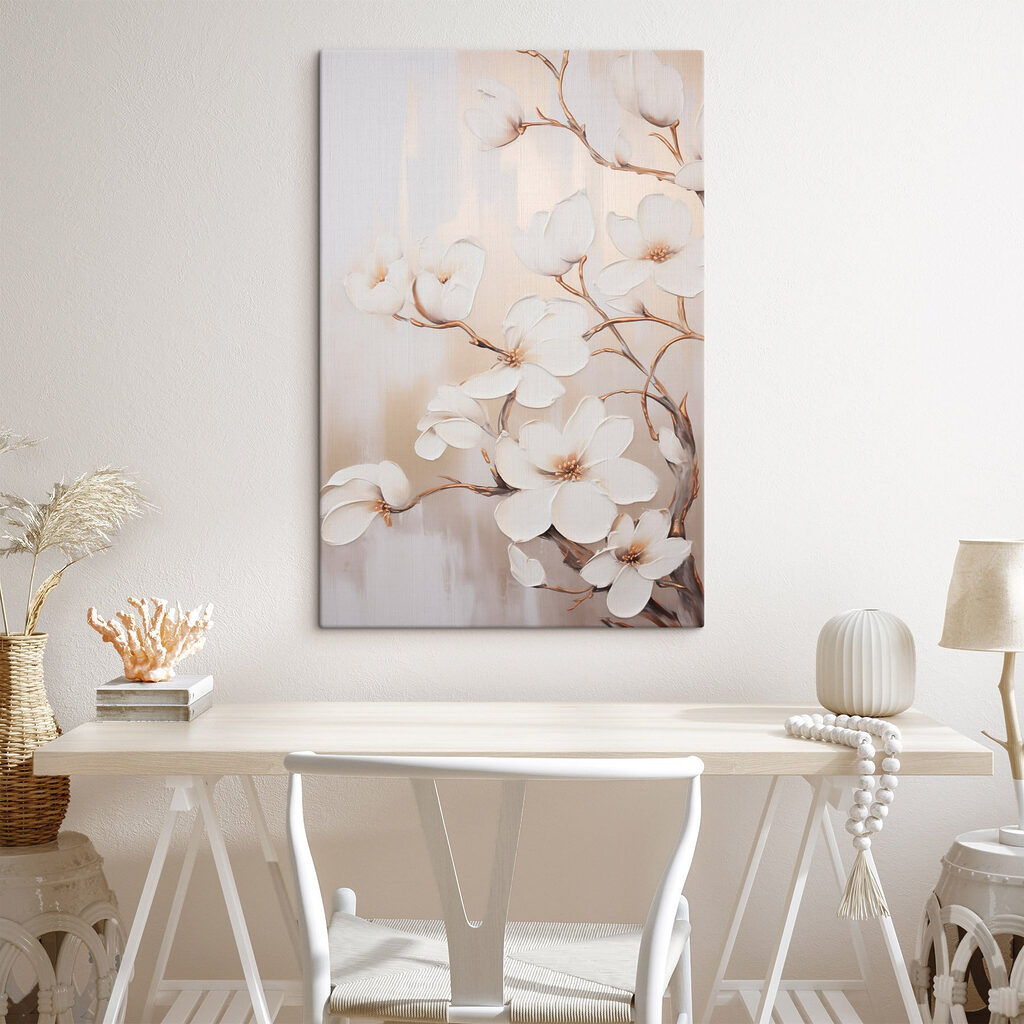 Painting of white flowers Painting of white flowers