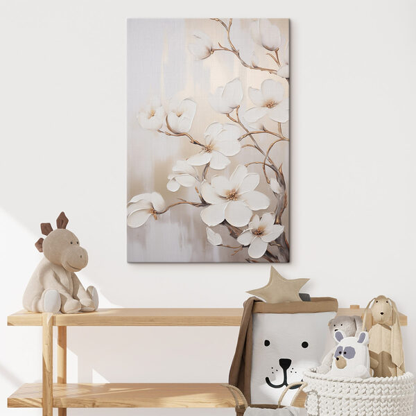 Painting of white flowers Painting of white flowers