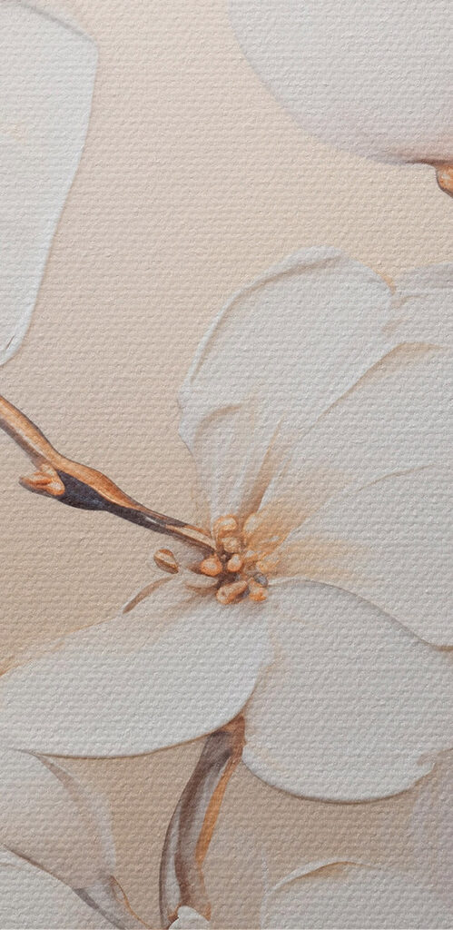 Painting of white flowers Painting of white flowers