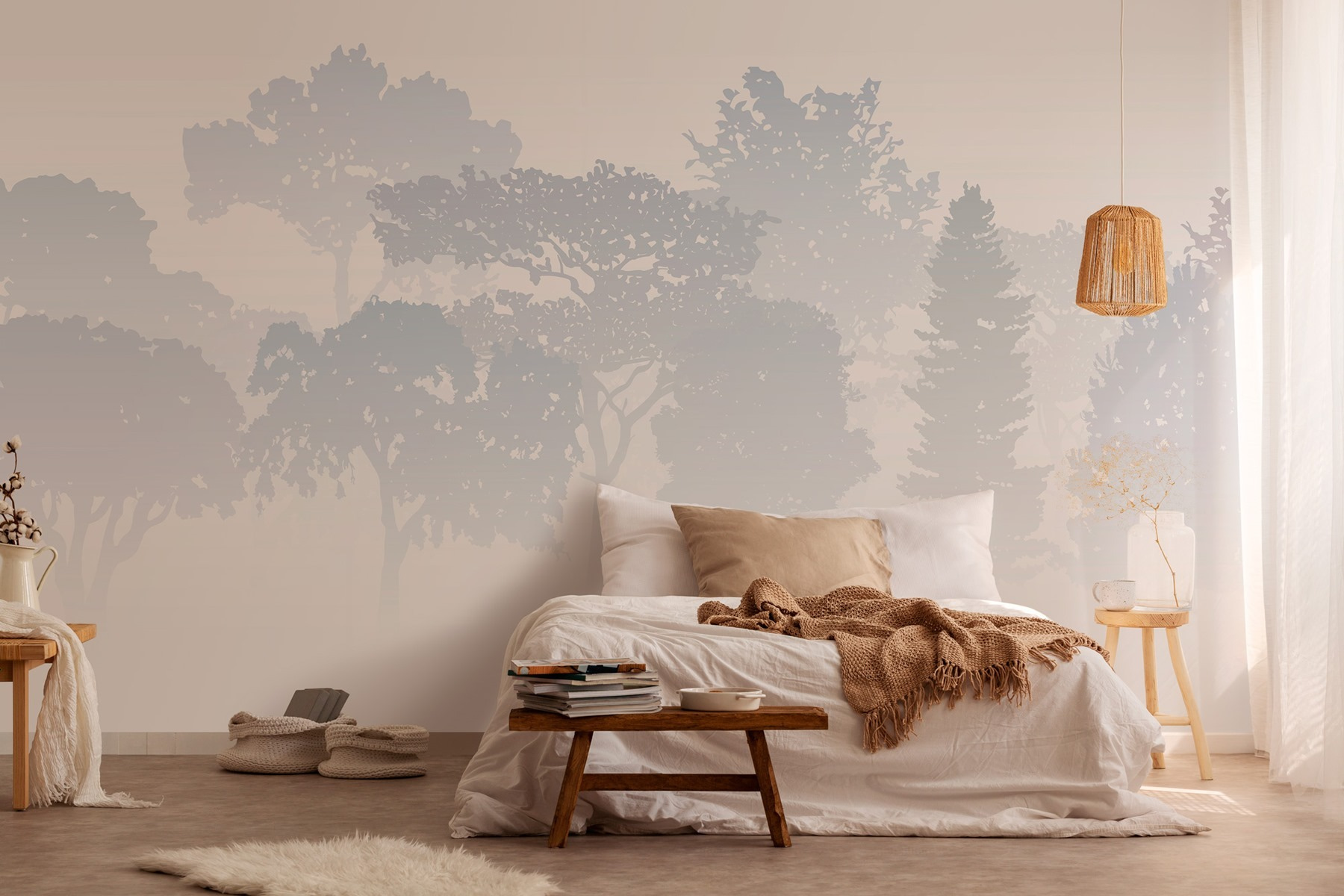 Group of trees in fog