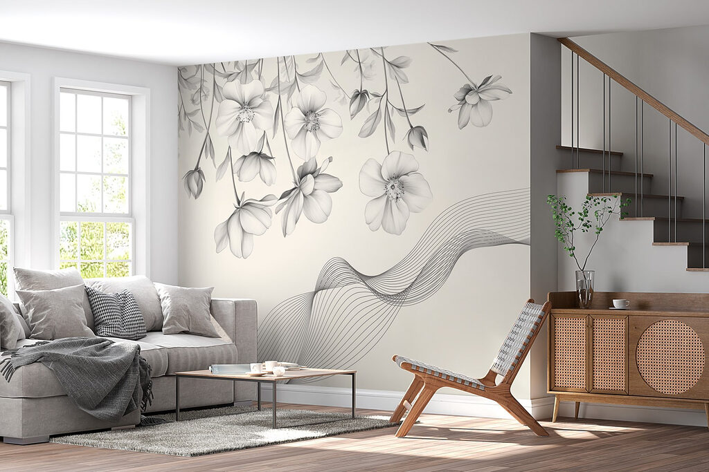 Delicate blooms with flowing lines