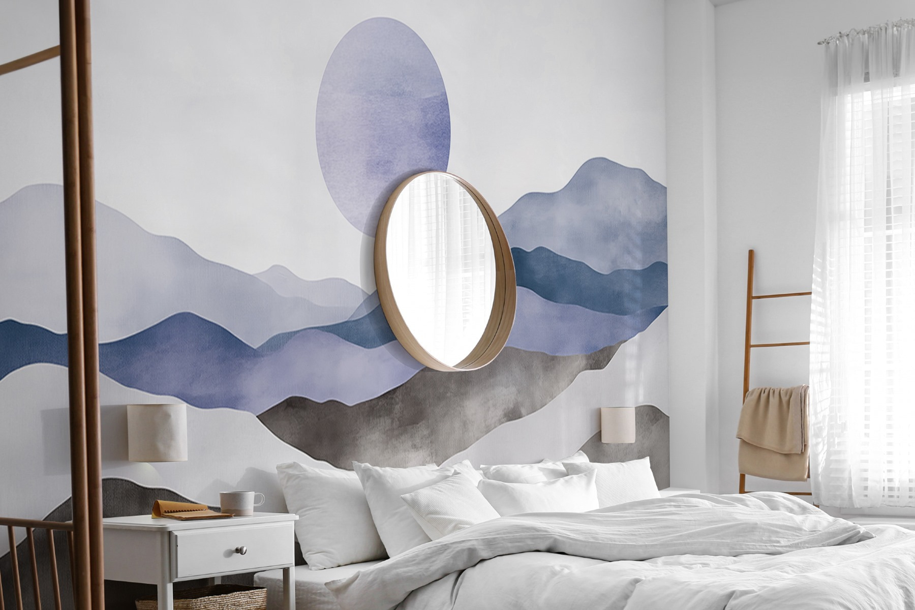 Landscape with mountains and a sun