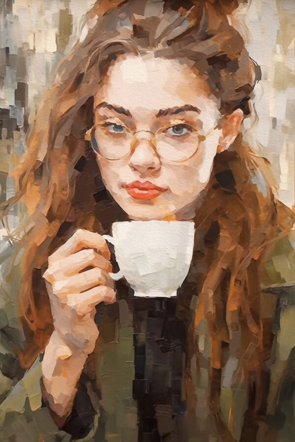 Woman holding a white cup Woman holding a white cup