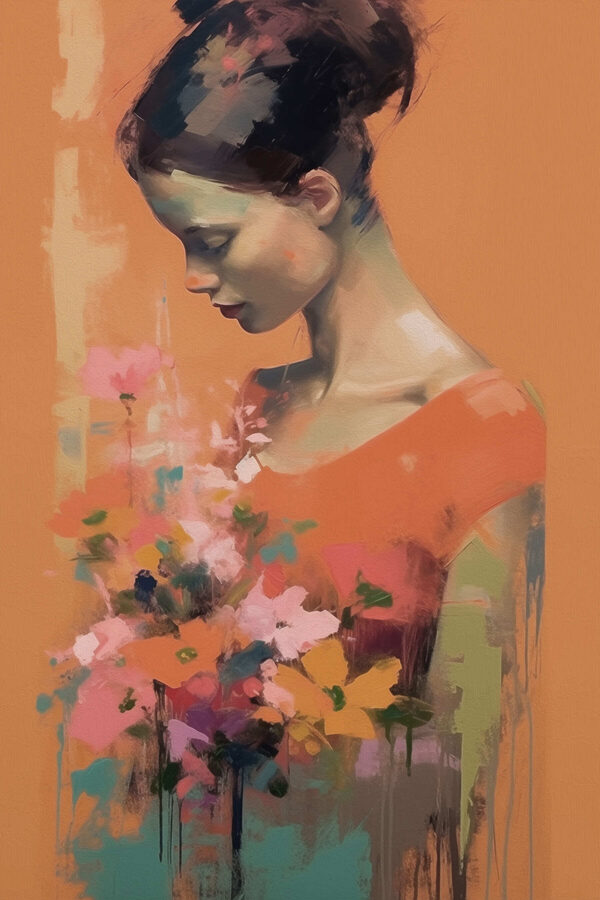 Woman holding flowers Woman holding flowers