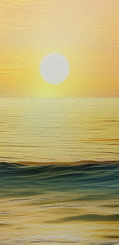 Sunset over a body of water