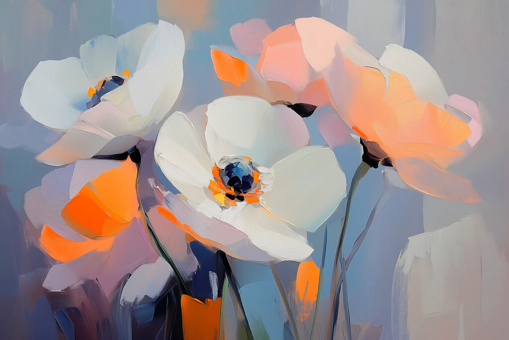 Painting of white flowers