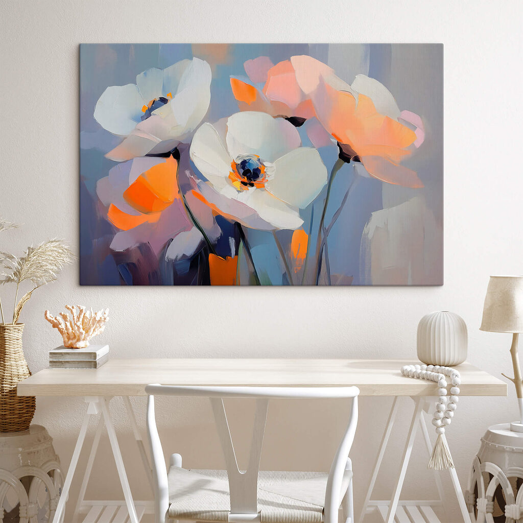 Painting of white flowers